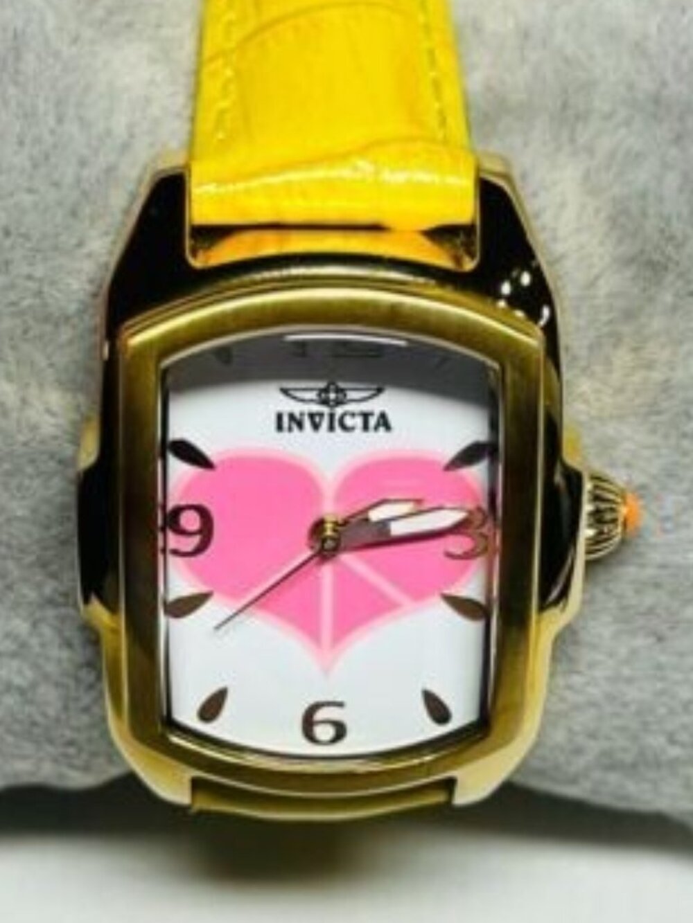 Invicta Lupah Women's Watch 29mm Gold Case with Yellow Leather Band, Mint #19841